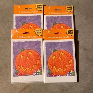 4 packs of Halloween cards and envelops